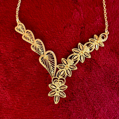 Floral Filigree Heart Set with Earrings