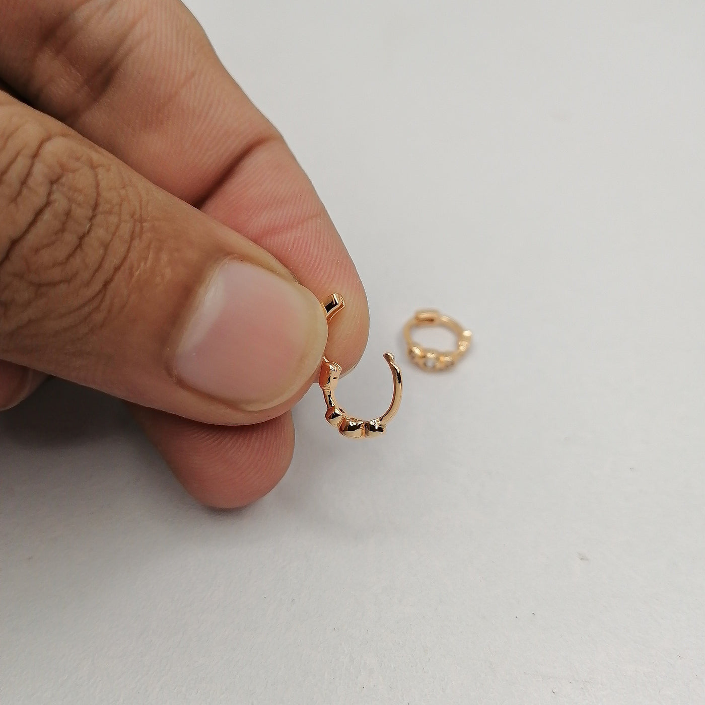 6mm Tiny 3 Stone Hoop Earrings