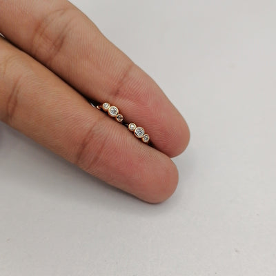 6mm Tiny 3 Stone Hoop Earrings