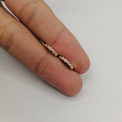 7mm Tiny Stones Hoop Earrings