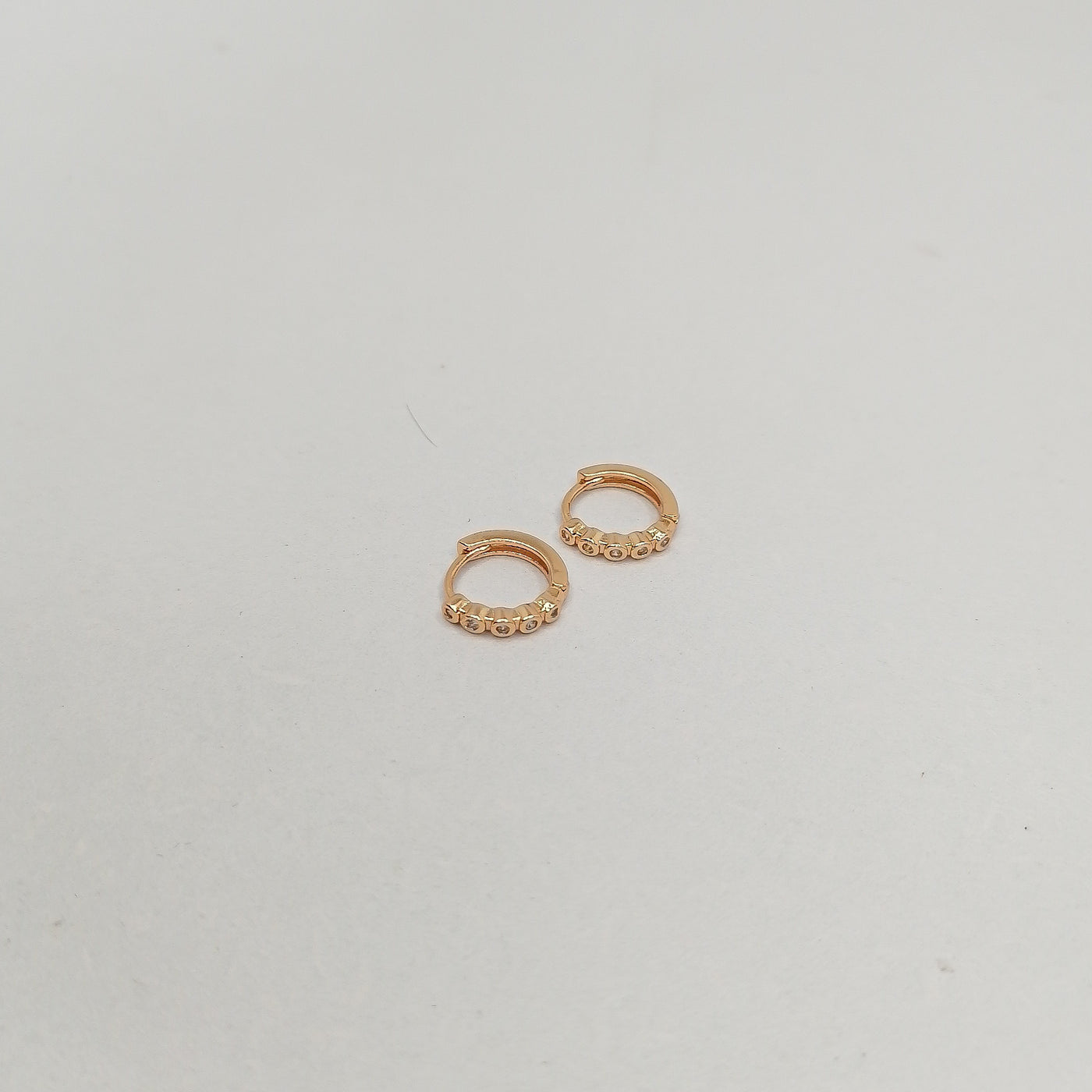 7mm Tiny Stones Hoop Earrings