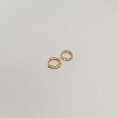 7mm Tiny Stones Hoop Earrings
