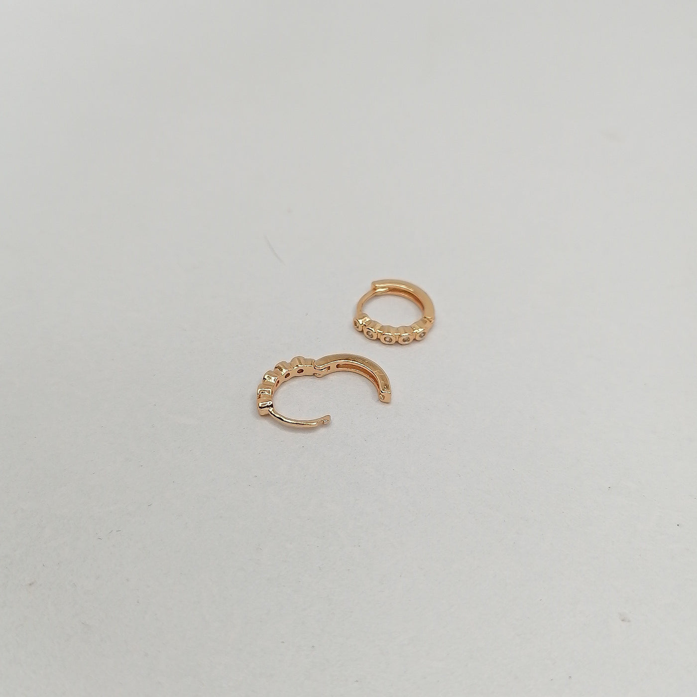 7mm Tiny Stones Hoop Earrings