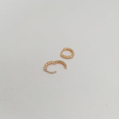 7mm Tiny Stones Hoop Earrings