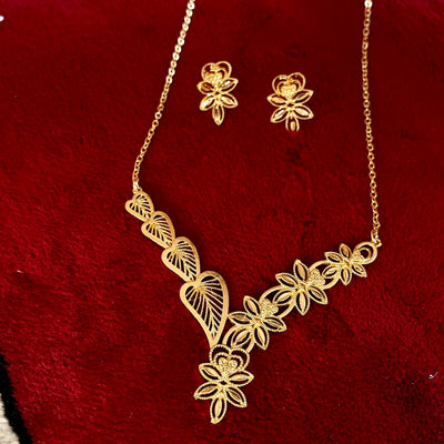 Floral Filigree Heart Set with Earrings