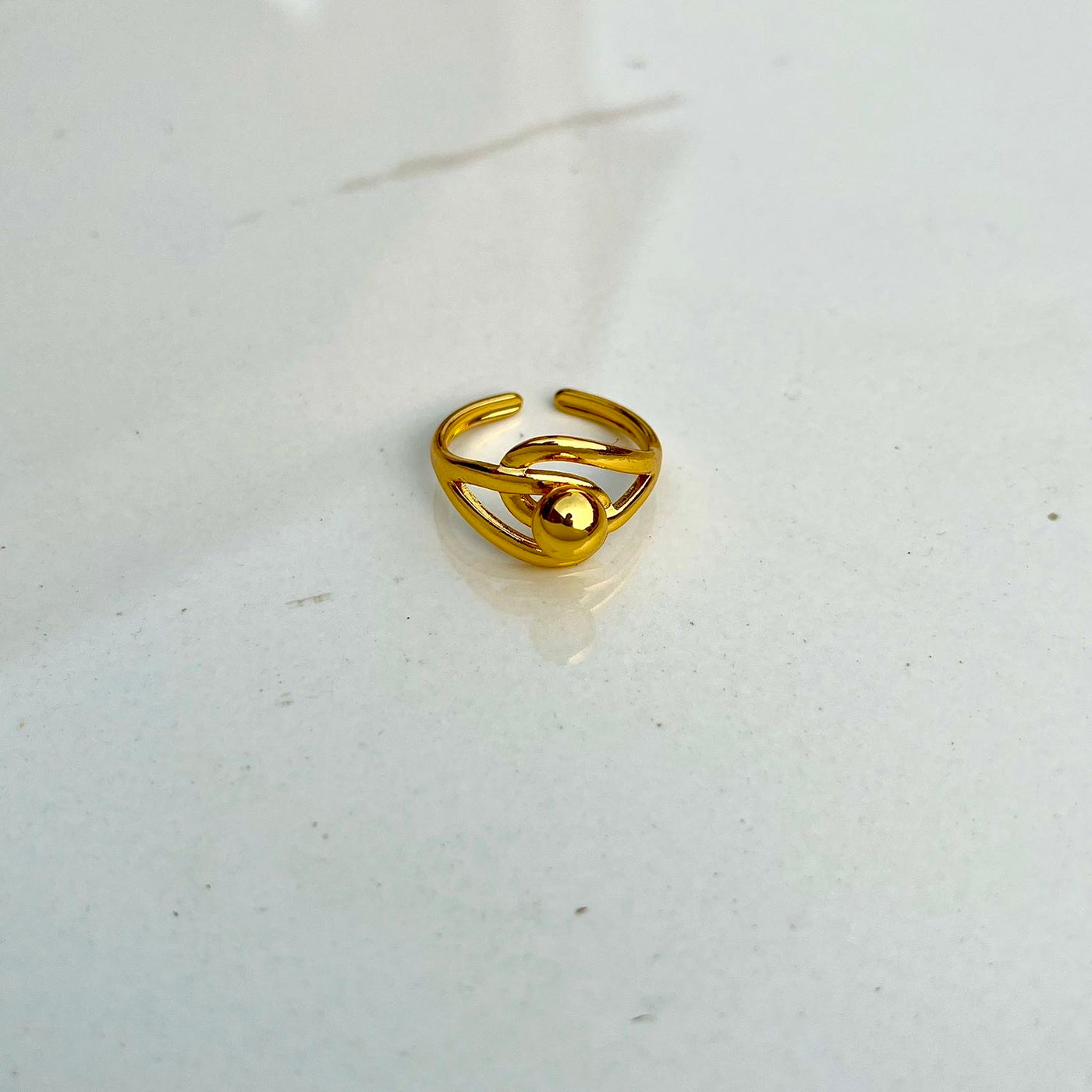 Mini Ball Broach Daily Wear Girls Ring – Adjustable