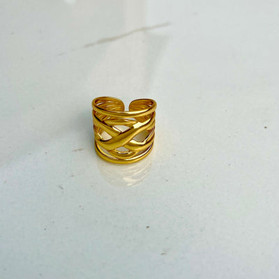 Wave Layered Daily Wear Girls Ring – Adjustable