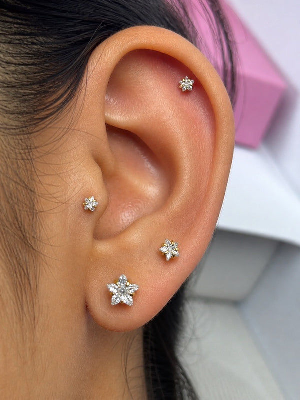 Titanium Star Stud Earrings Pair (3mm, 5mm, 7mm) –  Hypoallergenic