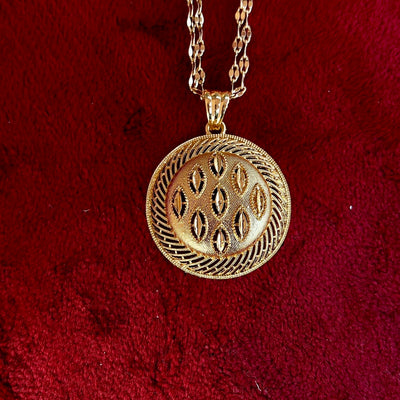 Double Chain Broach Pendant with Earrings and Ring