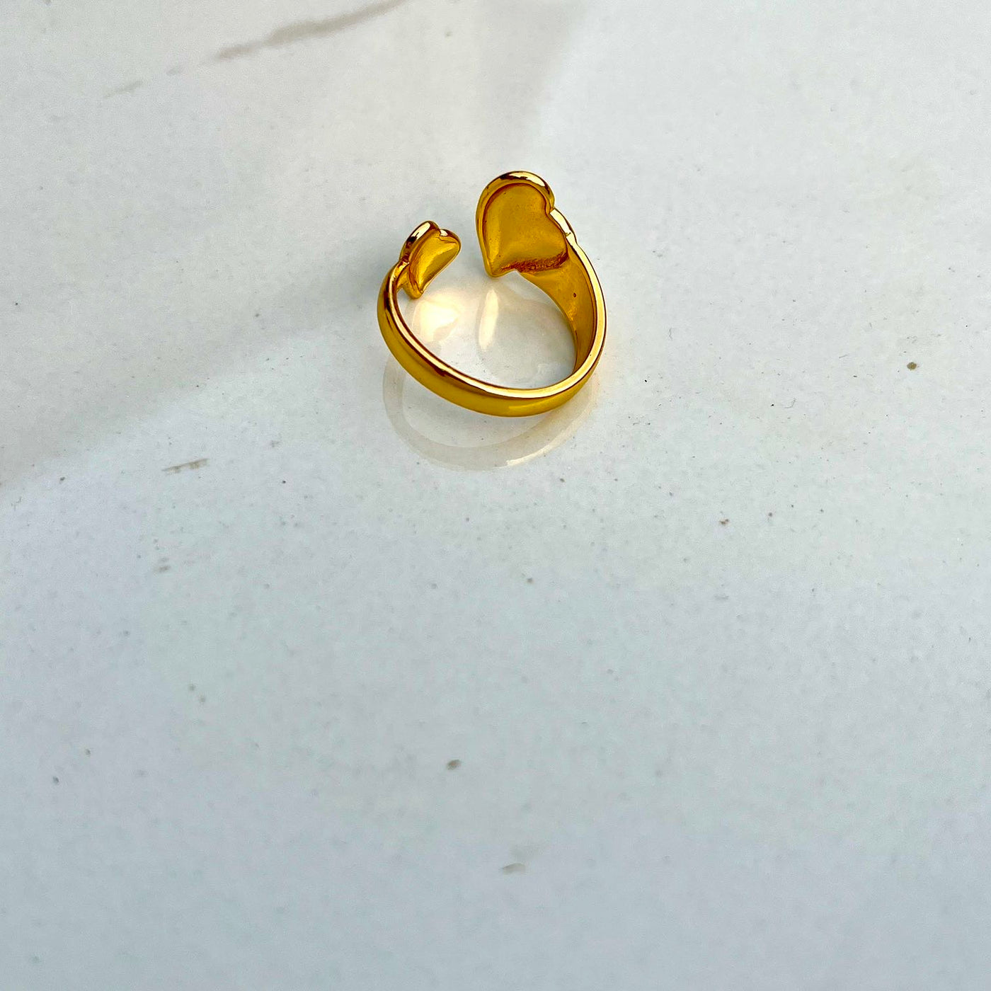 Double Heart Daily Wear Girls Ring – Adjustable