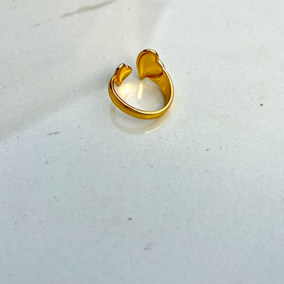 Double Heart Daily Wear Girls Ring – Adjustable