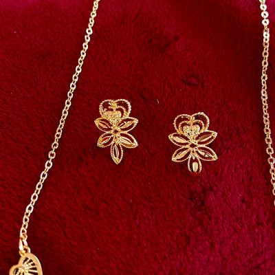 Floral Filigree Heart Set with Earrings