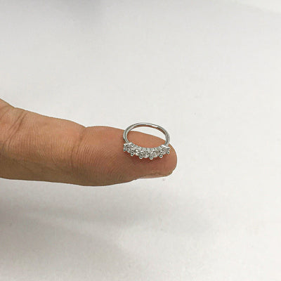 Stone Silver Nose Ring