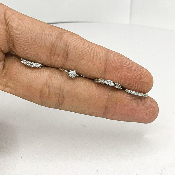 Premium Silver Nose Rings – Pack of 4 Elegant Designs