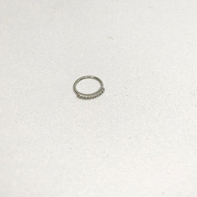 Tiny Stone Silver Nose Ring