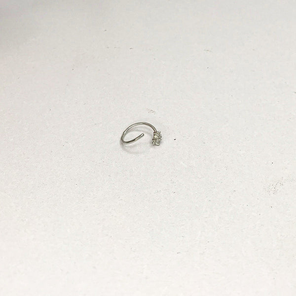 Stone Star Silver Nose Ring - 10mm Bold Size