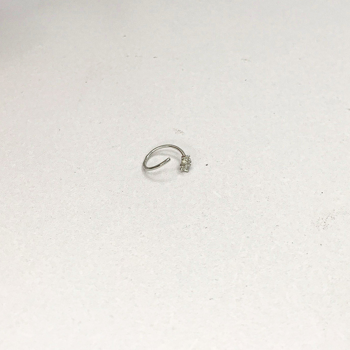 Stone Star Silver Nose Ring