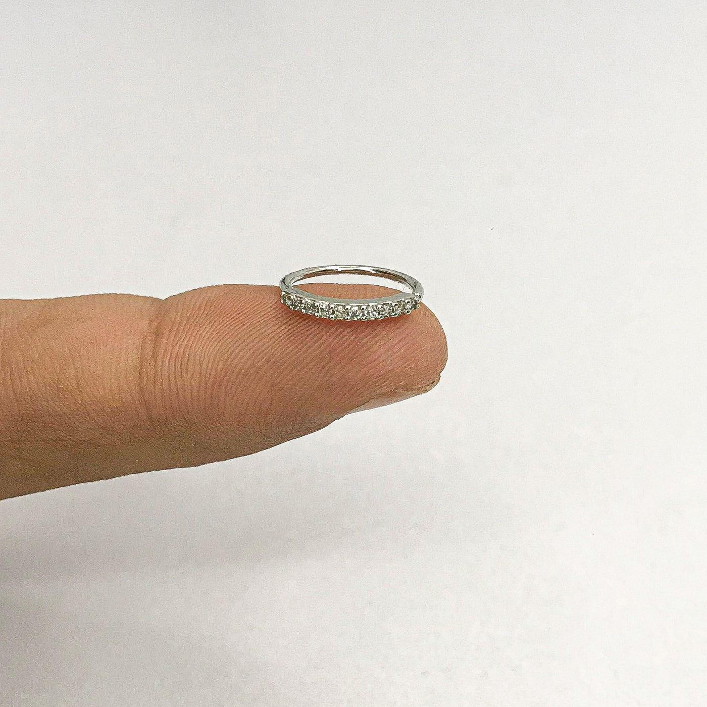 Tiny Stone Silver Nose Ring