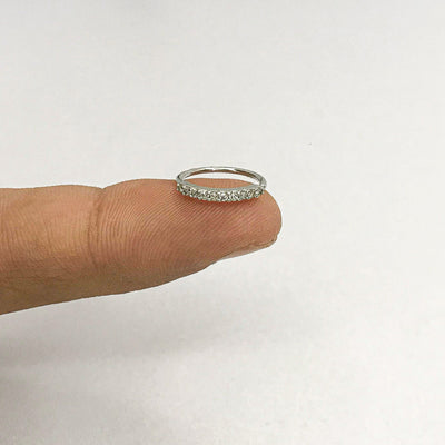 Tiny Stone Silver Nose Ring