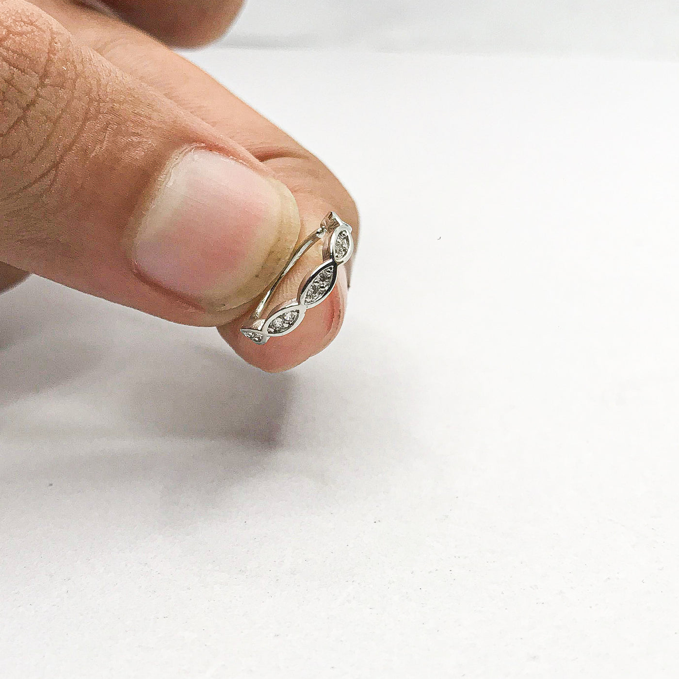 Sequence Stone Silver Nose Ring