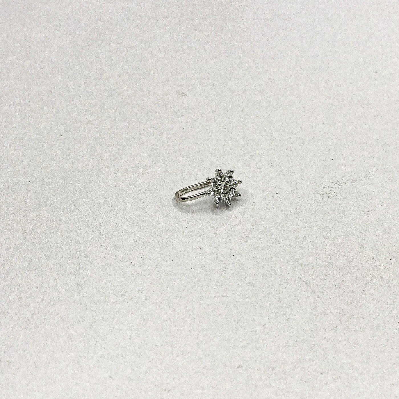 Stone Flower Silver NoseClip