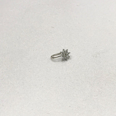 Stone Flower Silver NoseClip