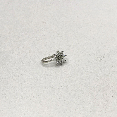 Stone Flower Silver NoseClip