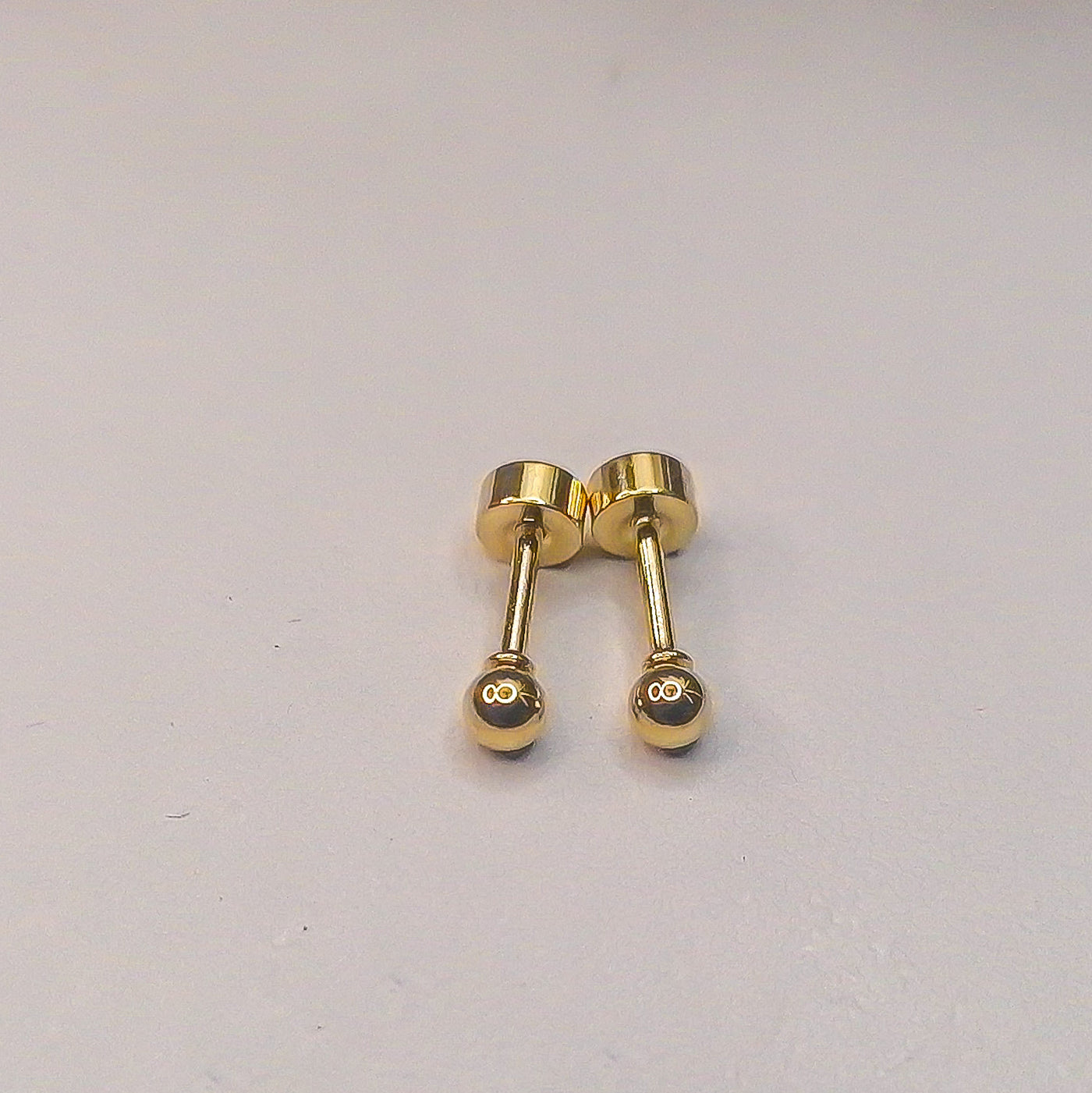 3 Pairs Gold-Plated Ball Stud Earrings