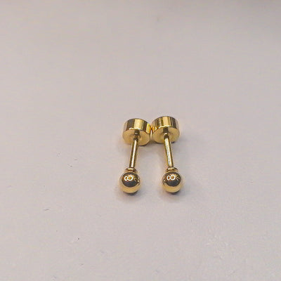 3 Pairs Gold-Plated Ball Stud Earrings