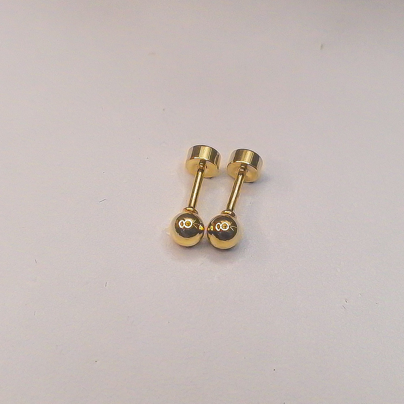 3 Pairs Gold-Plated Ball Stud Earrings