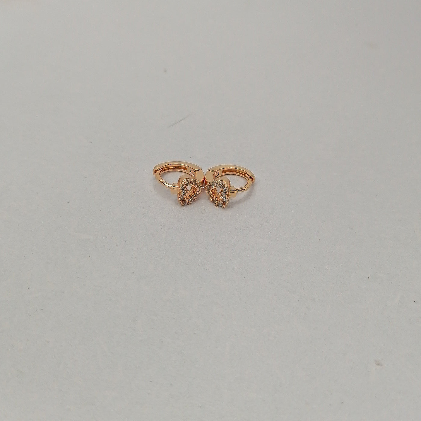 6mm Tiny Heart Stone Hoop Earrings