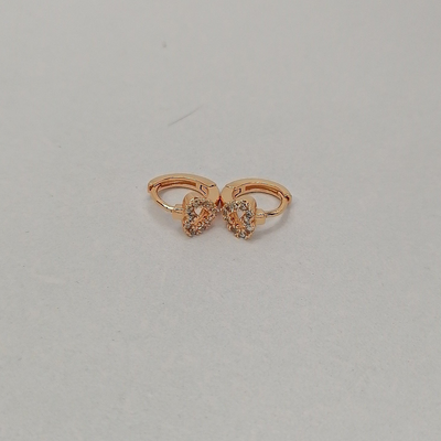6mm Tiny Heart Stone Hoop Earrings