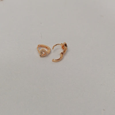 6mm Tiny Heart Stone Hoop Earrings