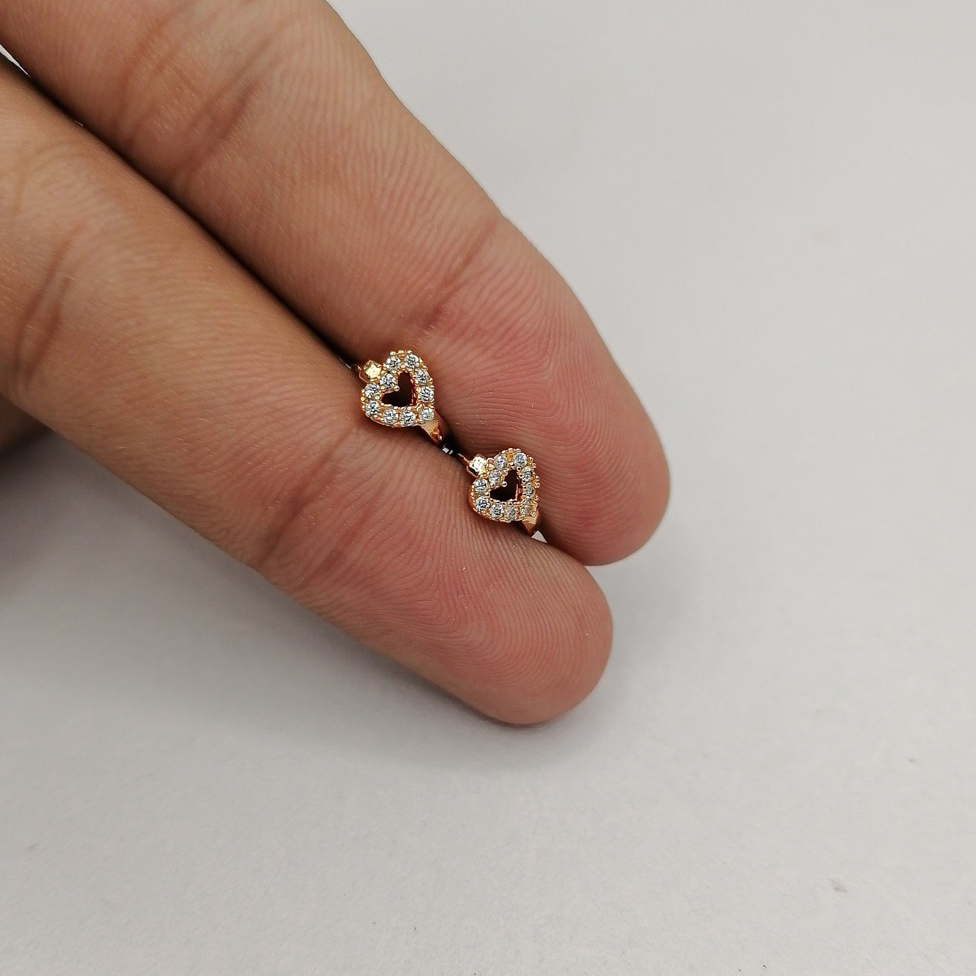 6mm Tiny Heart Stone Hoop Earrings
