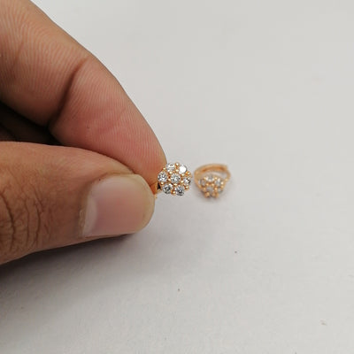 6mm Tiny Stone Flower Hoop Earrings