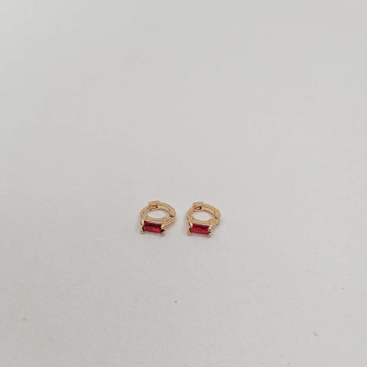 5mm Red BoxCut Zarqon Hoop Earrings