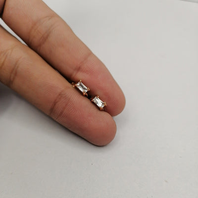5mm Box-Cut Zarqon Stone Hoop Earrings