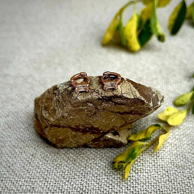 6mm Box-Cut Zarqon Stone Hoop Earrings