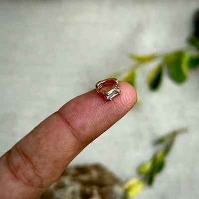 6mm Box-Cut Zarqon Stone Hoop Earrings