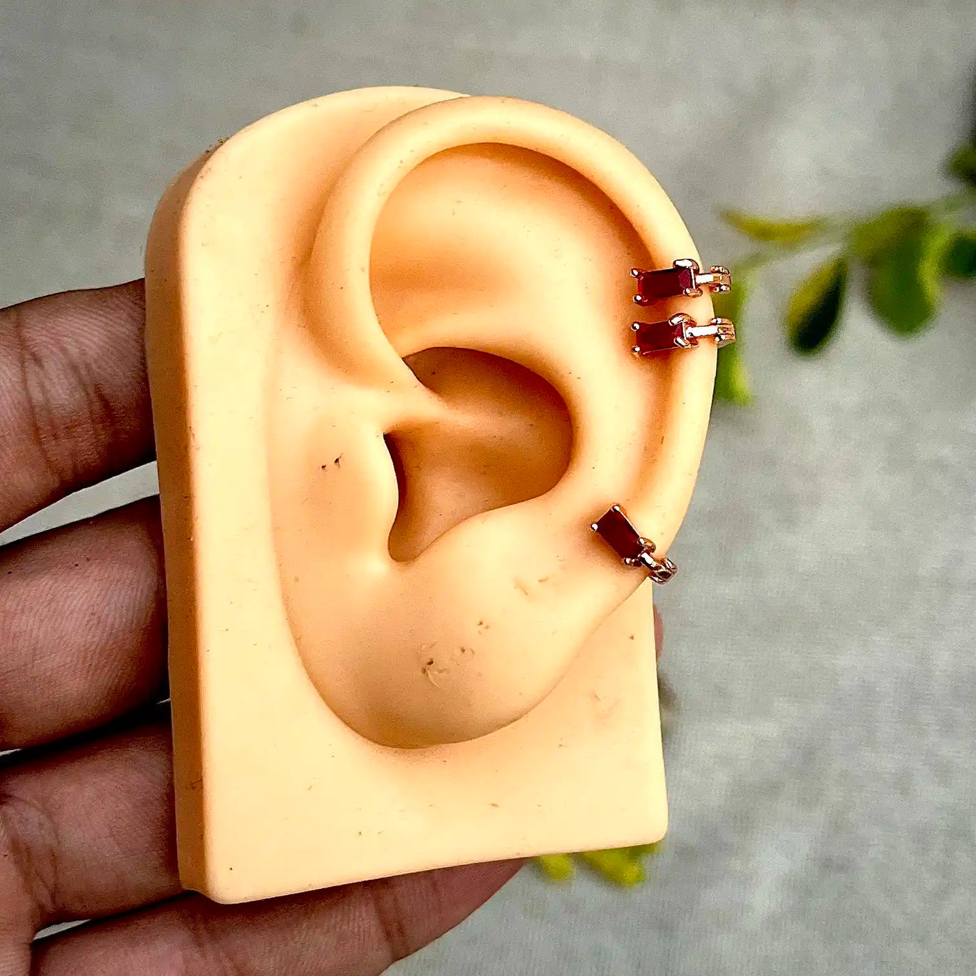 5mm Red BoxCut Zarqon Hoop Earrings