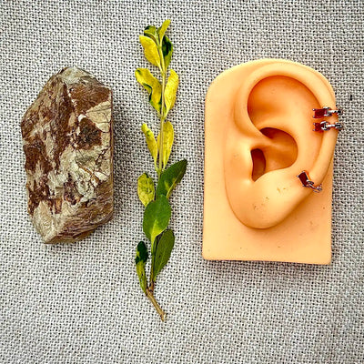 5mm Red BoxCut Zarqon Hoop Earrings