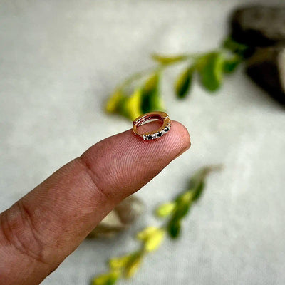 7mm Black Stone Hoop Earrings