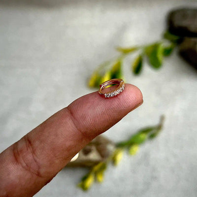 7mm Tiny Stones Hoop Earrings