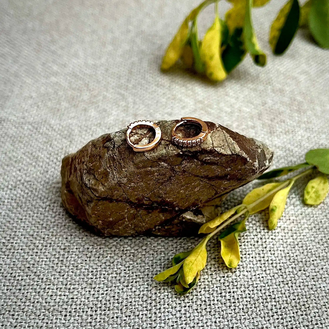 7mm Tiny Stones Hoop Earrings