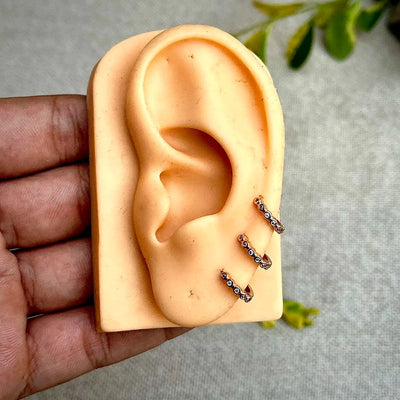 7mm Zarqon Stone studded Hoop Earrings