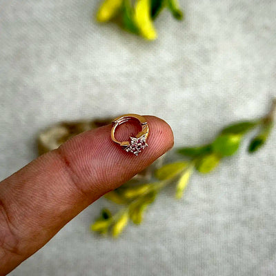 7mm Tiny Ruby Star Hoop Earrings