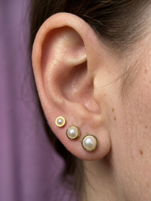 Gold-Plated Pearl Studded Earrings