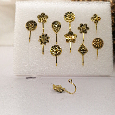 Golden Oxidized Nose Clips – 12 Elegant Designs