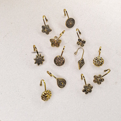 Golden Oxidized Nose Clips – 12 Elegant Designs