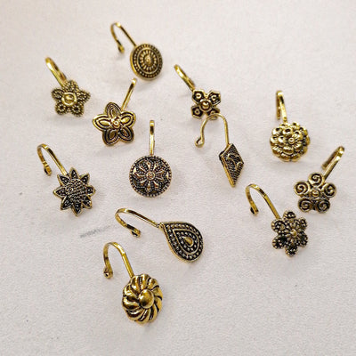 Golden Oxidized Nose Clips – 12 Elegant Designs